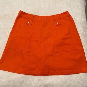 TOPSHOP - Women Orange Skirt - size 6 - has pockets